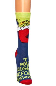 2 Paar TippTexx 24 Grinch-Weihnachtssocken, freche Spaßsocken