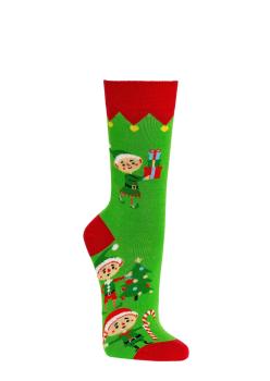 Preview: 2 Paar TippTexx 24 lustige Weihnachts-Socken Elfe