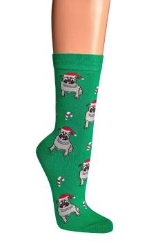 Preview: 2 Paar TippTexx 24 lustige Weihnachts-Socken Mops