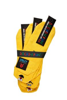 Preview: 3 Paar TippTexx 24 Sneakersocken mit Smiley Fersen-Stick