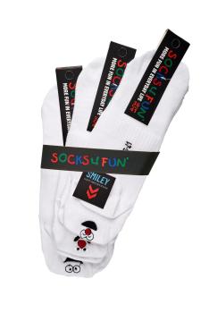 3 Paar TippTexx 24 Sneakersocken mit Smiley Fersen-Stick