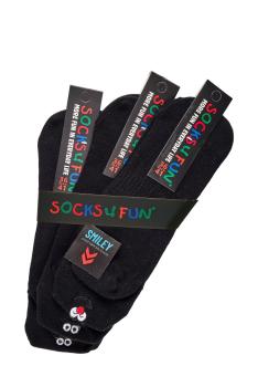 3 Paar TippTexx 24 Sneakersocken mit Smiley Fersen-Stick