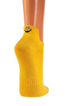 Preview: 3 Paar TippTexx 24 Sneakersocken mit Smiley Fersen-Stick