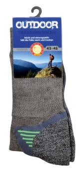 Preview: 2 Paar TippTexx 24 Wandersocken Trekkingsocken mit Wolle vom Merinoschaf
