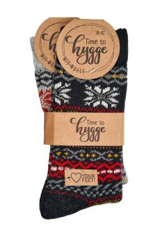 2 Paar TippTexx 24 Hygge-Socken mit Wolle, sortierte Farben