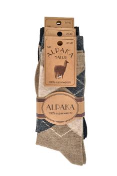 6 Paar TippTexx 24 warme Alpaka-Socken im Karo-Design
