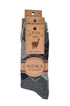 6 Paar TippTexx 24 warme Alpaka-Socken im Karo-Design