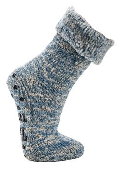 Preview: 2 Paar TippTexx 24 THERMO-Wollsocken mit ABS Stopper & Innenfrottee