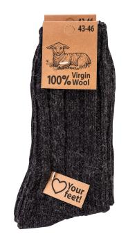 2 Paar TippTexx 24 warme Wollsocken 100% Virgin Wool