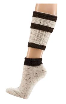 Preview: 1 Paar TippTexx 24 Herren Trachtenstrümpfe Loferl 2-teiliges Set Wadenwärmer + Socken
