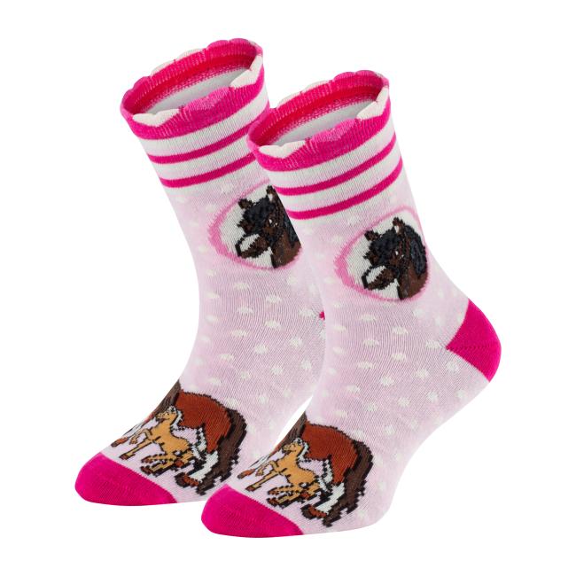 6 Paar TippTexx 24 Kinder Socken Romantik Pferd