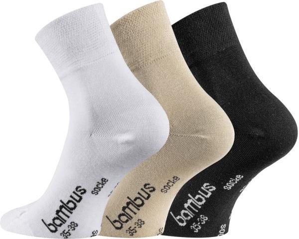 6 Paar TippTexx 24 Bambus Socken mit kurzem Schaft, Quarter-Socken