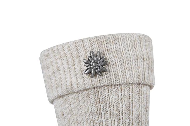 2 Paar TippTexx 24 Trachtensocken mit Edelweiß Pin