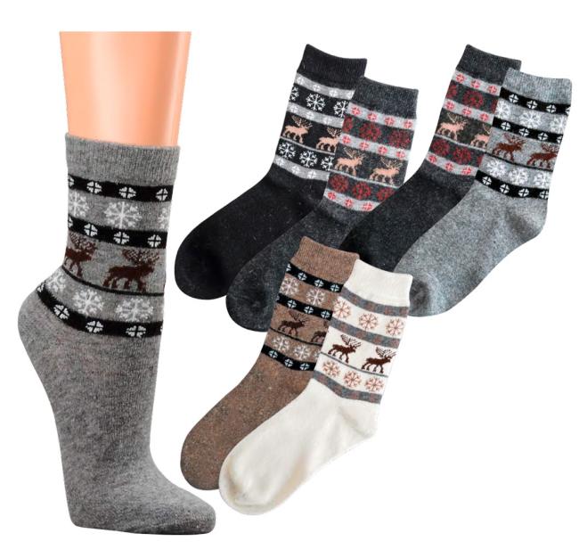 2 Paar TippTexx 24 Wollsocken mit Alpaka-Wolle Skandinavien Style