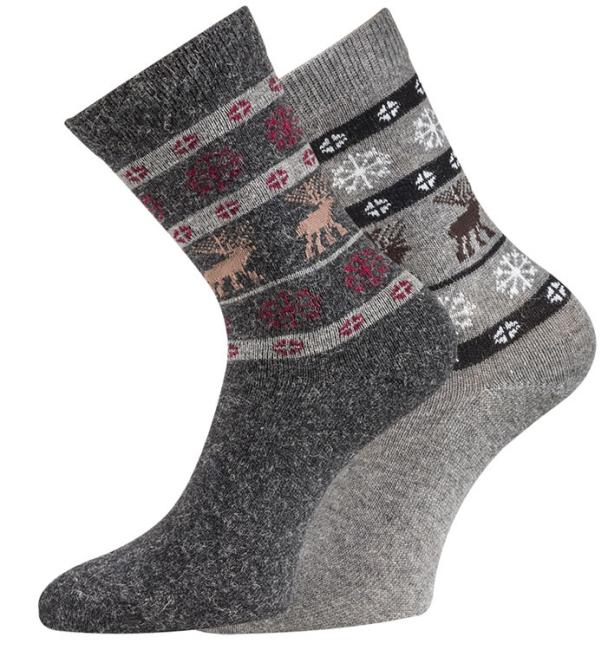 2 Paar TippTexx 24 Wollsocken mit Alpaka-Wolle Skandinavien Style
