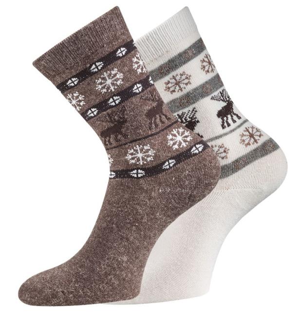 2 Paar TippTexx 24 Wollsocken mit Alpaka-Wolle Skandinavien Style