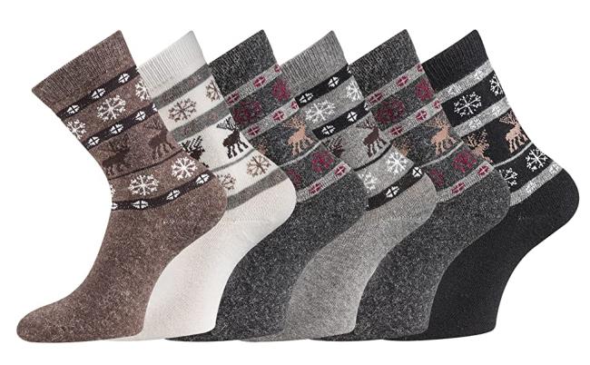 2 Paar TippTexx 24 Wollsocken mit Alpaka-Wolle Skandinavien Style