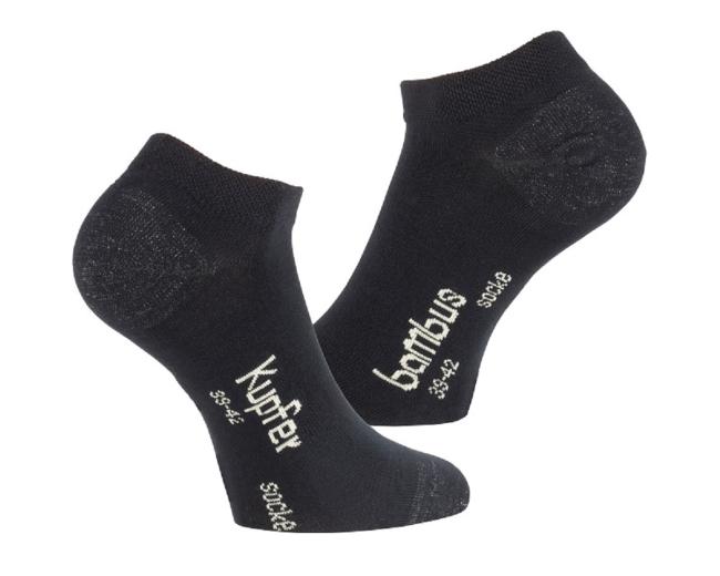 6 Paar TippTexx 24 Bambus Sneakersocken mit Kupferfaser