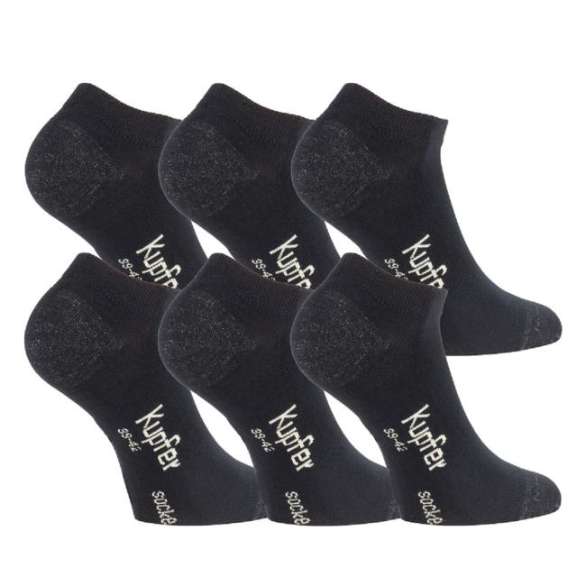 6 Paar TippTexx 24 Bambus Sneakersocken mit Kupferfaser