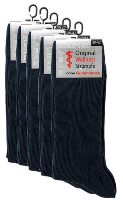 10 Paar TippTexx 24 Unisex Gesundheits-Socken ohne Gummidruck