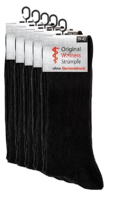 10 Paar TippTexx 24 Unisex Gesundheits-Socken ohne Gummidruck