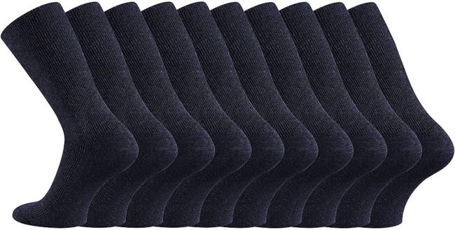 10 Paar TippTexx 24 Unisex Gesundheits-Socken ohne Gummidruck