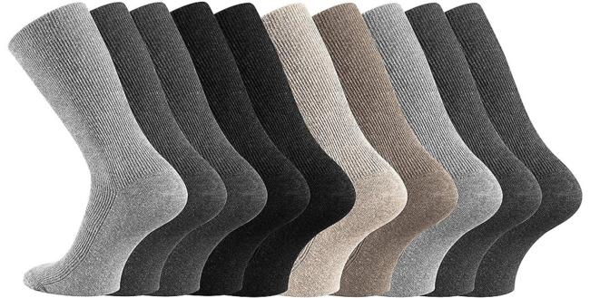 10 Paar TippTexx 24 Unisex Gesundheits-Socken ohne Gummidruck
