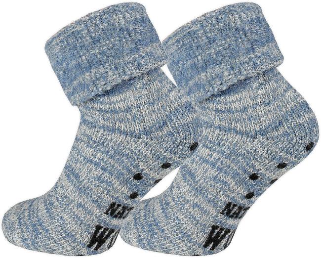 2 Paar TippTexx 24 THERMO-Wollsocken mit ABS Stopper & Innenfrottee