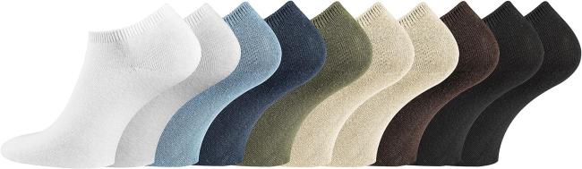 10 Paar TippTexx 24 Sneakersocken, Cotton Classic, handgekettelt