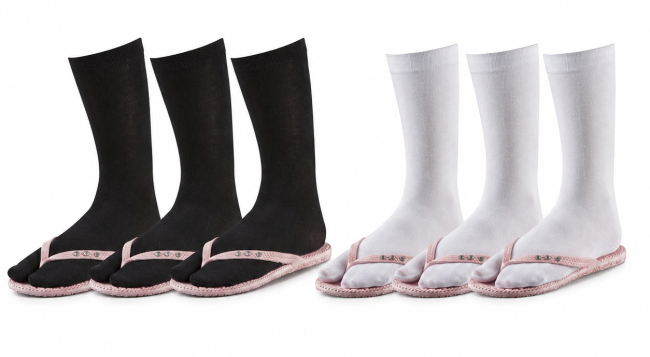3 Paar TippTexx 24 Bambus Tabi Socken, Socken für Zehentrenner