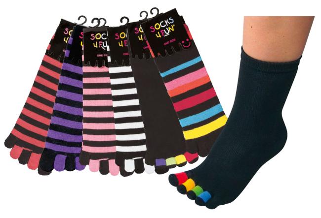 2 Paar TippTexx 24 Einzel-Zehen-Socken