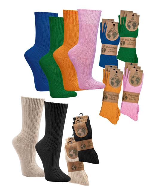 6 Paar TippTexx 24 Wellness Socken mit 100% reiner Bio-Baumwolle
