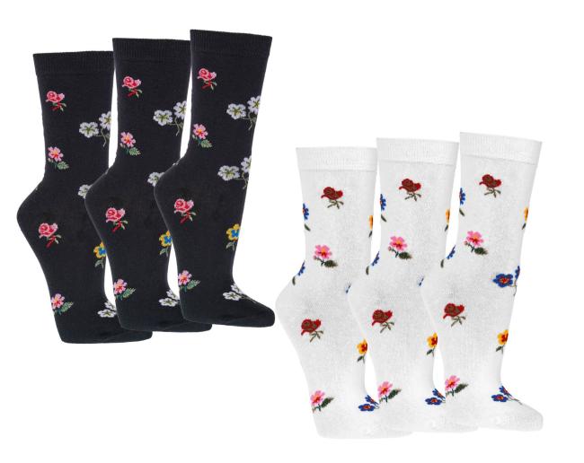6 Paar TippTexx 24 Damensocken Streublümchen