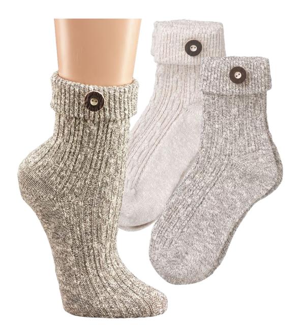 2 Paar TippTexx 24 Trachtensocken im Landhaus-Stil mit Trachtenknopf