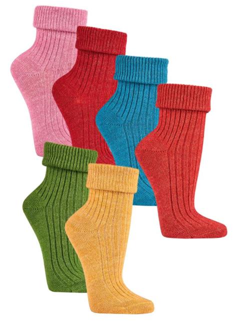 2 Paar TippTexx 24 farbenfrohe 100% Wollsocken mit Alpaka