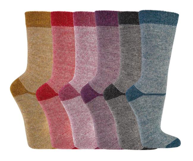 2 Paar TippTexx 24 Ringel Trend-Socken mit Merino- & Alpakawolle