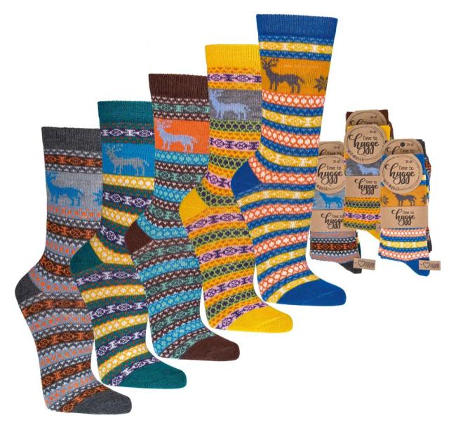 2 Paar TippTexx 24 Hygge Socken mit Wolle Unisex