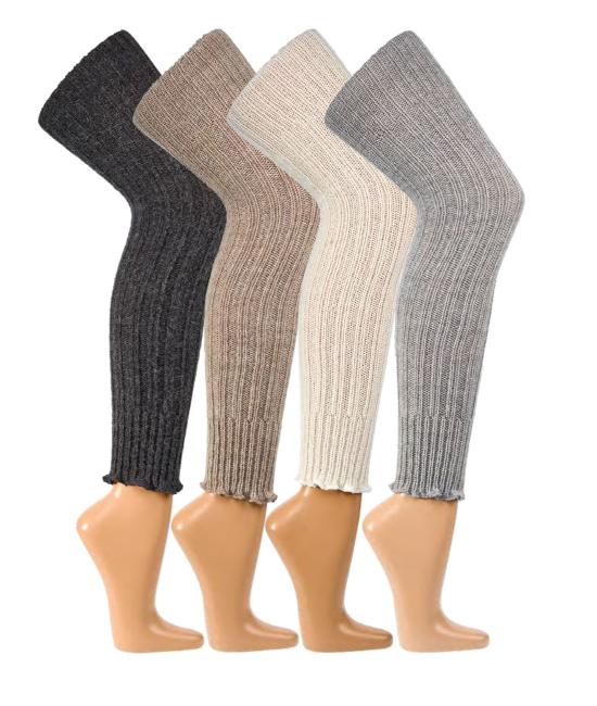 1 Paar TippTexx 24 Kuschelige OVERKNEE Stulpen Beinwärmer mit Alpakawolle