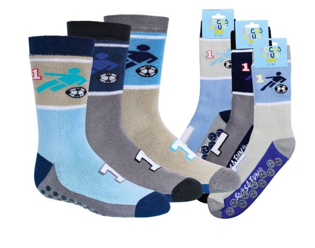 6 Paar TippTexx 24 Kinder ABS Stoppersocken Fußball No. 1