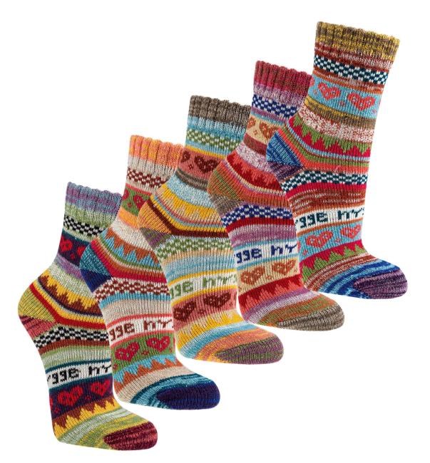 3 Paar TippTexx 24 bunte Hygge Norweger Kindersocken