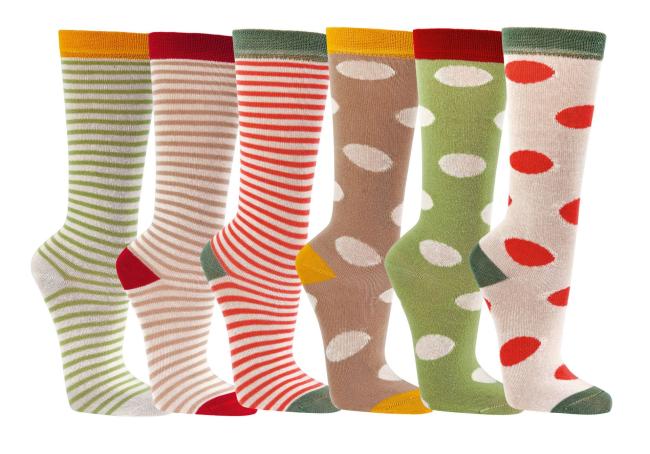 6 Paar TippTexx 24 Kinder Kniestrümpfe Pastell