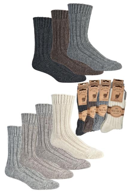 2 Paar TippTexx 24 superweiche Wollsocken mit Alpaka für Damen & Herren