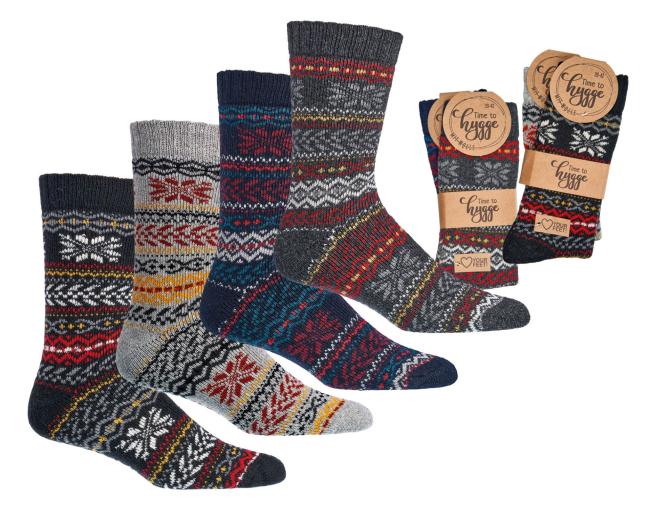 2 Paar TippTexx 24 Hygge-Socken mit Wolle, sortierte Farben