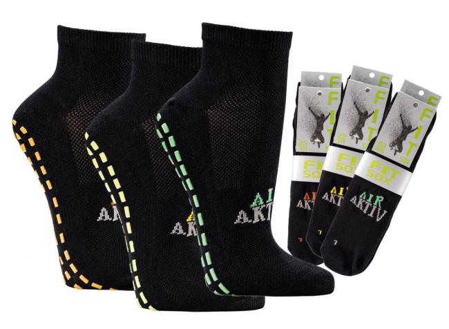 2 Paar TippTexx 24 Sport Sneakersocken Jump Socks mit extrastarkem ABS-Druck