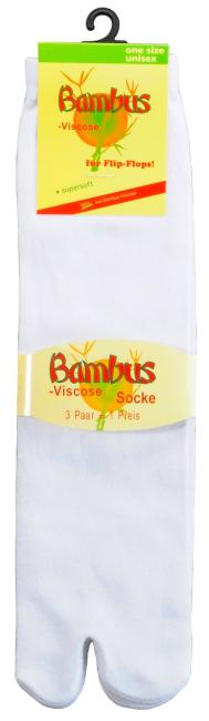 3 Paar TippTexx 24 Bambus Tabi Socken, Socken für Zehentrenner