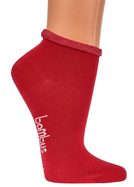 6 Paar TippTexx 24 Bambussocken Kurzschaft mit Rollrand, bunte Farben