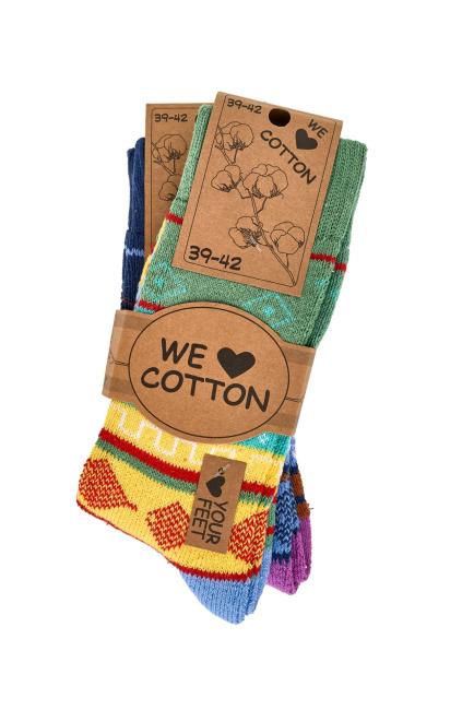 2 Paar TippTexx 24 kuschelig-warme Hygge-Socken mit Baumwolle