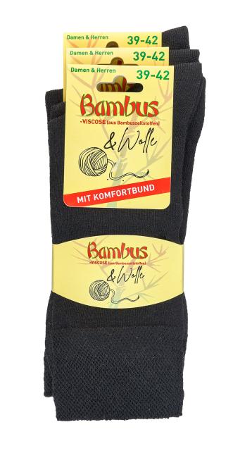 6 Paar TippTexx 24 Winter Bambussocken mit Wolle