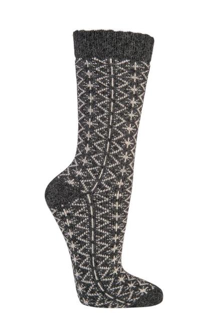 2 Paar TippTexx 24 Folklore Trend-Socken mit Merino- & Alpakawolle