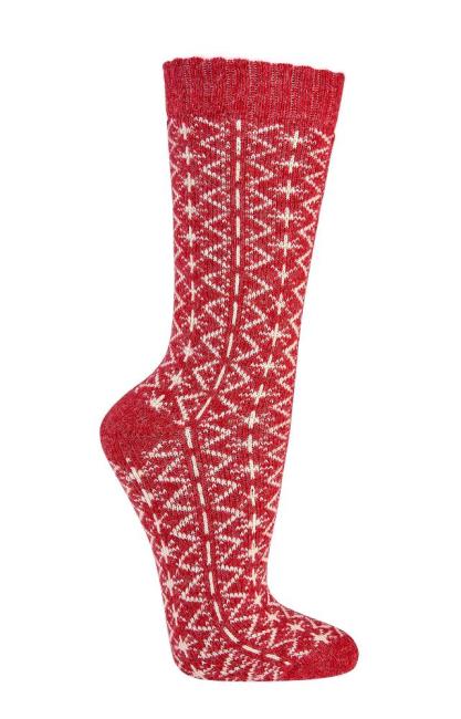 2 Paar TippTexx 24 Folklore Trend-Socken mit Merino- & Alpakawolle